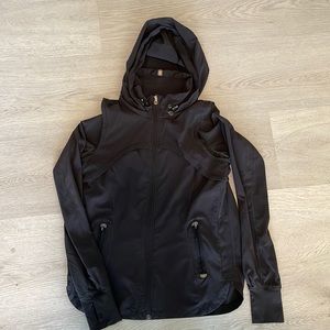 Black sweat proof/ rain jacket Lulu size 6.